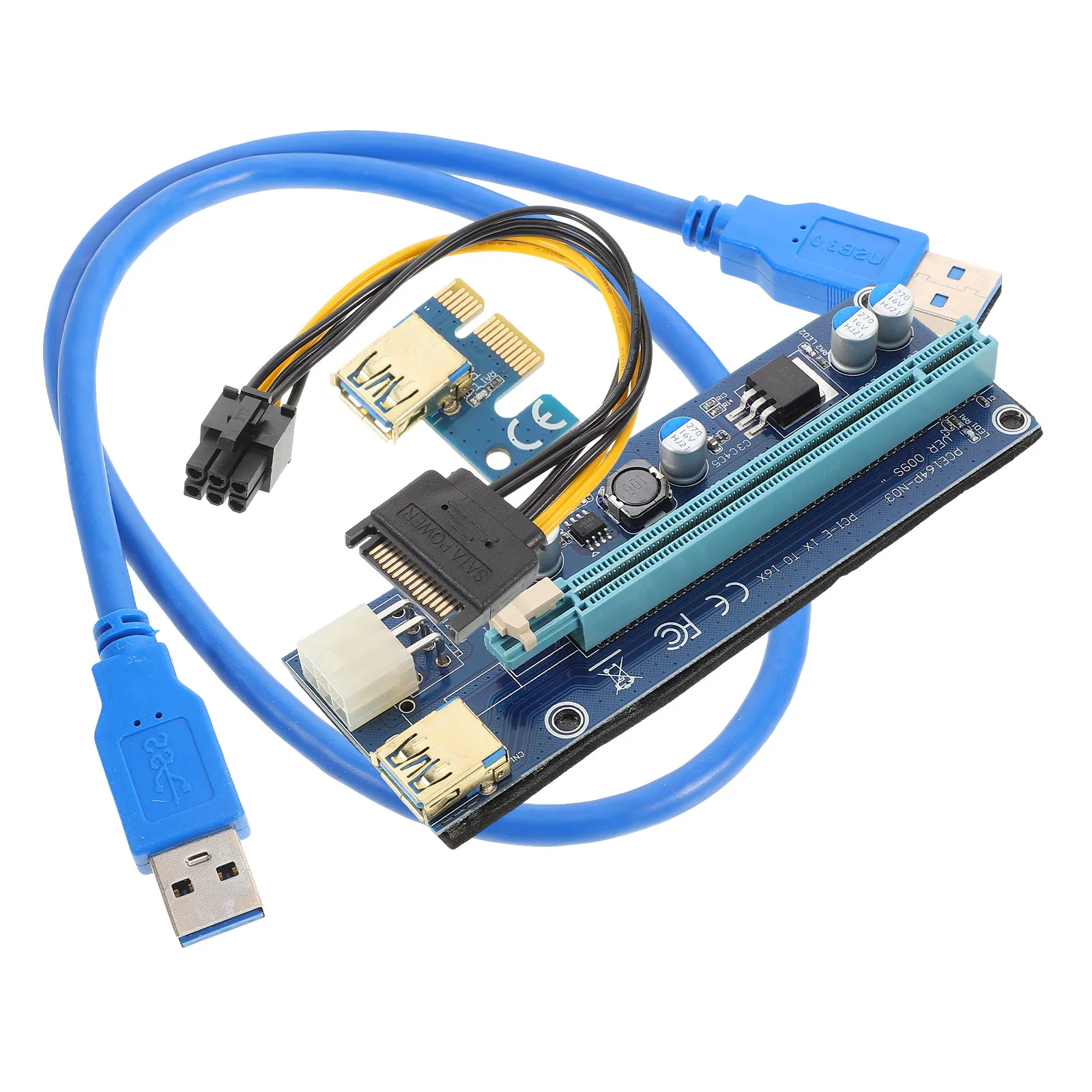 

Кабель-удлинитель PCIe 1X на 16X для видеокарт: высокоскоростная передача данных, стабильное соединение для игр и майнинга, кабель питания PCIe