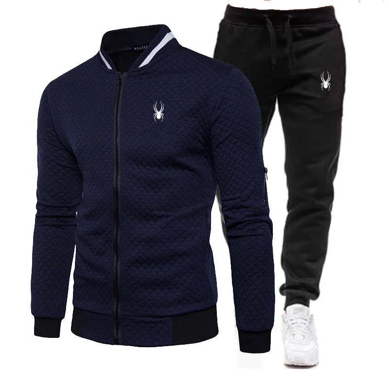 Fashion Men Tracksuits Sweatshirts Suit Spring Autumn Men Casual Sweater and Sweatpants Two Piece Set Plus Size Men\'s Clothing