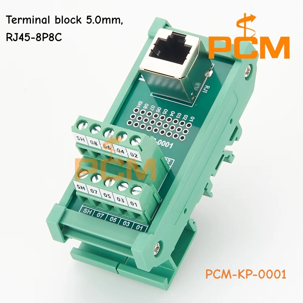 DIN Rail RJ45 To Terminal Block Adapter Ethernet Network Connector For Industrial Automation PLC Control Cabinet