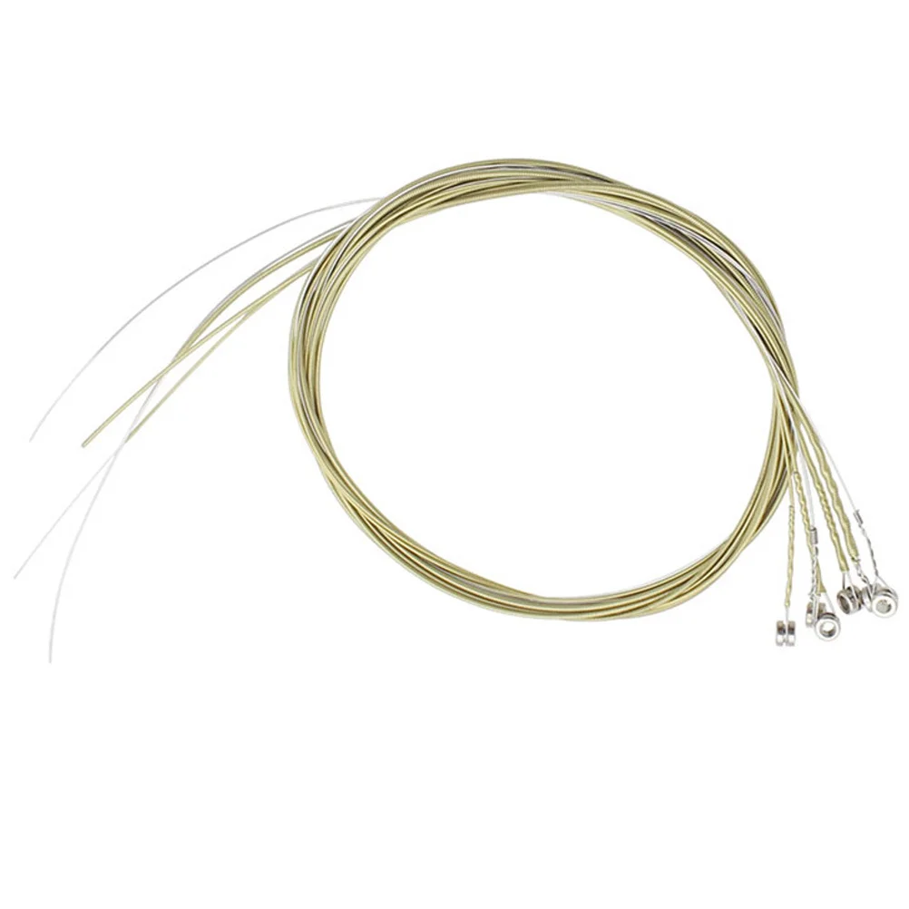 

6Pcs Folk Guitar Strings Acoustic Stainless Steel String Set Responsive Metal for Clean Sound Performance Guitar Strings