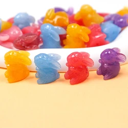 Cute Rabbit Artificial Coral Beads For Jewelry Making Handmade Necklace  16x17mm Multicolor Animal Accessory Wholesale