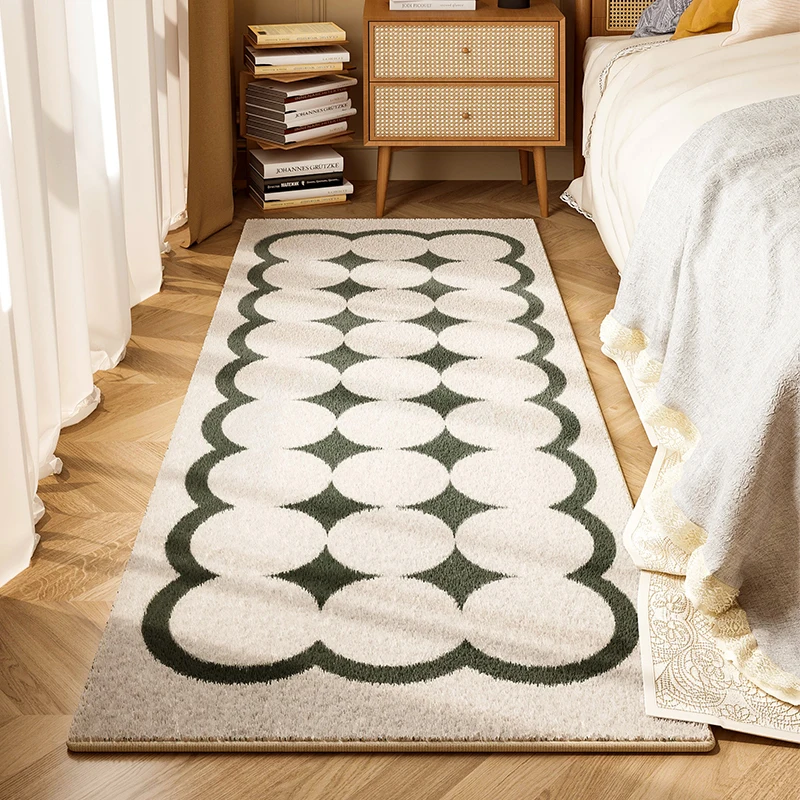 Thickened Lamb Velvet Carpets for Living Room Nordic Minimalist Rugs for Bedroom Plaid Bedside Carpet Large Area Cloakroom Rug