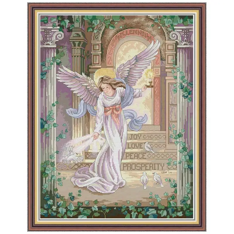 Millennium Angel Patterns Counted Cross Stitch Set DIY 11CT 14CT 16CT Stamped Cross-stitch Kit Embroidery Needlework Home Decor