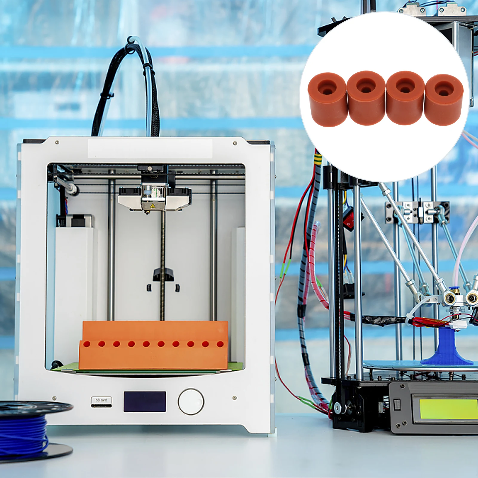 4Pcs Hot Bed Leveling Column Premium Silicone Material Vibration Dampening 3D Printer Parts for Stable