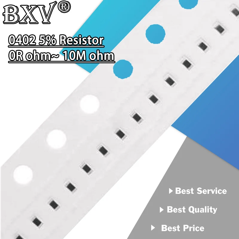 100PCS 0402 5% SMD Resistor 0R ~ 10M 1/16W 0 1 10 100 150 220 330 Ohm 1K 2.2K 10K 100K 0R 1R 10R 100R 150R 220R 330R 1M 4.7K