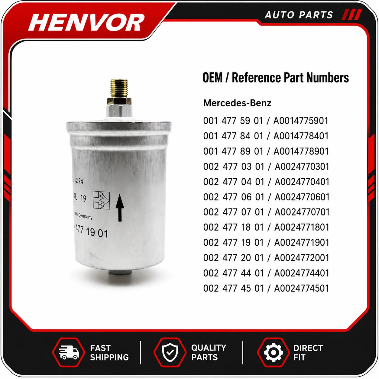 Fuel Filter for Mercedes-Benz W201 W202 W124 W126 W116 R107 C107 R129 W140 G-Class A0024770601 A0024771901