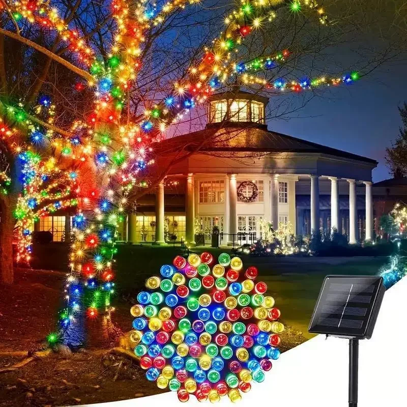 

Outdoor Solar Garland Lamp 5/7/12/22M Solar Festoon Icicle LED Light String Garden Summer Holiday Wedding Courtyard Tree Decor
