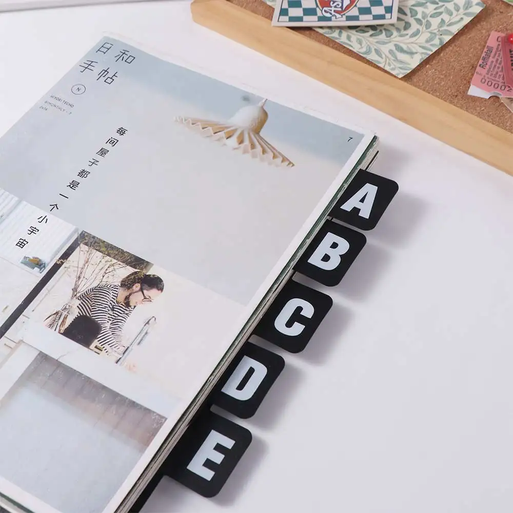 

Vinyl Bookmark Pen Clip Record Dividers A-Z Alphabetical Notebook Marker Multifunctional Notebook Planner Accessories