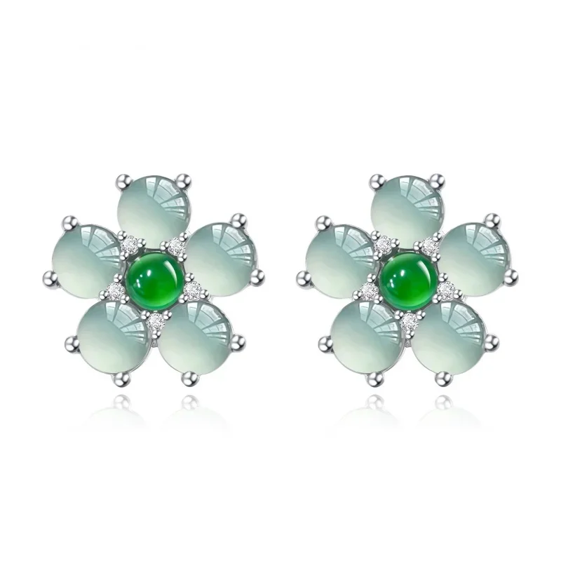 2026 Hot-Sale Natural Jade Peach Earrings Explosions Trendy Luxury Exquisite Sense Of Wild Earrings Jewelry For Women