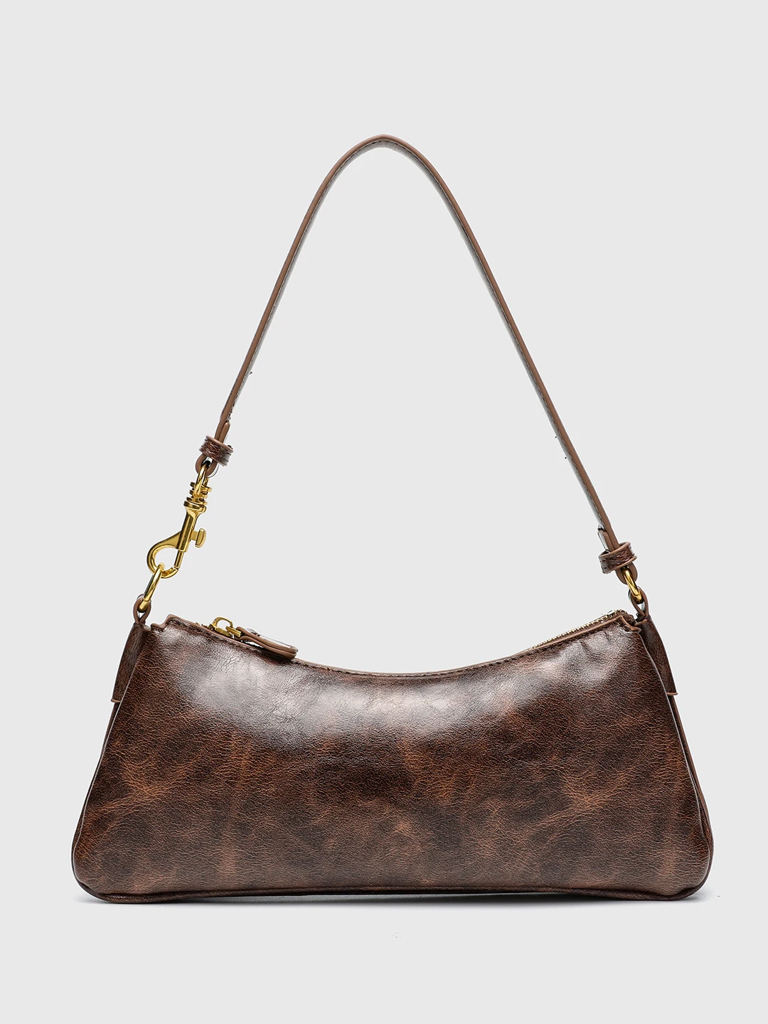 

Vintage Underarm Women's Bag Commute Single oulder Bag Zipper Small ular Bags Soft PU Leather Pure Color Faion Bag