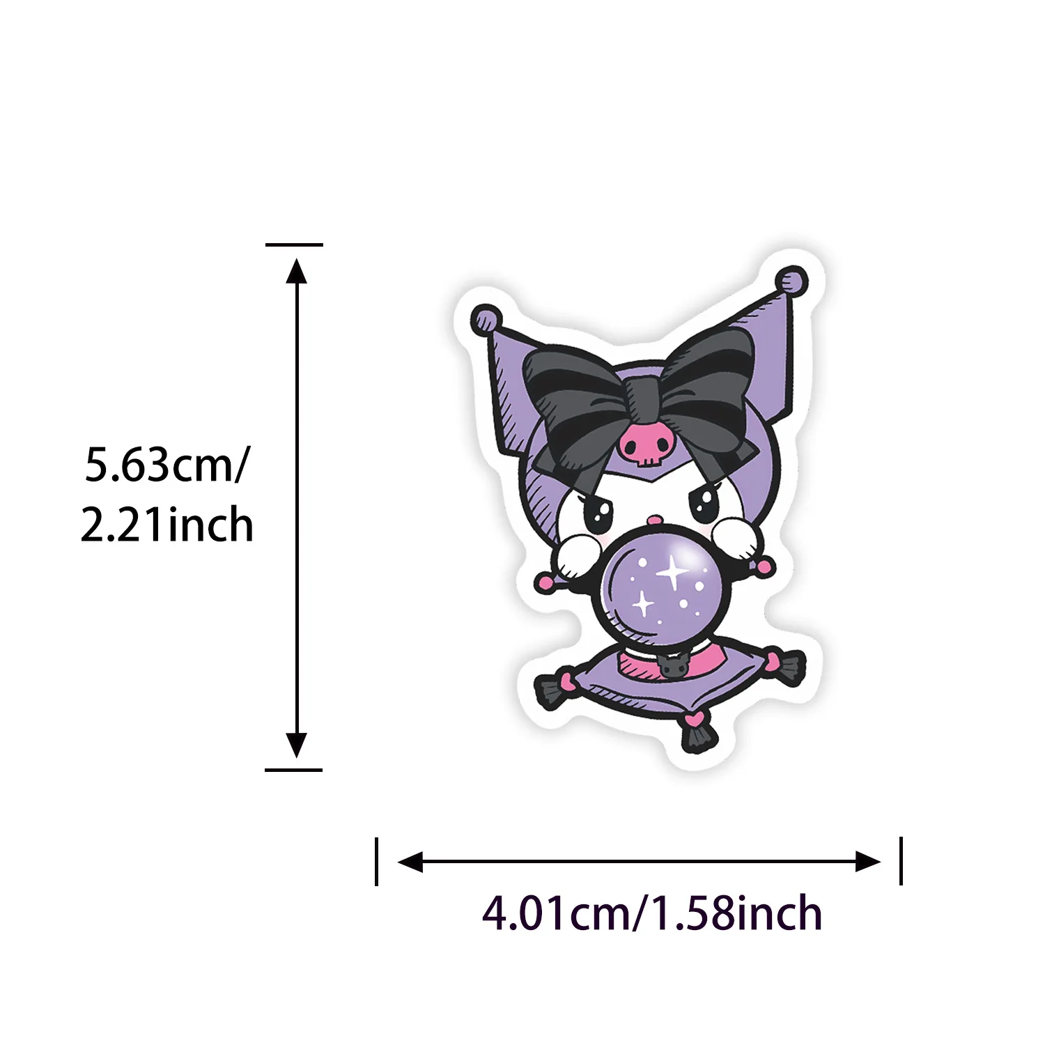 สติกเกอร์คุโรมิสุดน่ารัก 50 ชิ้น สติกเกอร์พีวีซีลายกราฟฟิตี้ ของตกแต่ง ของเล่น DIY สำหรับติดตู้เย็น โทรศัพท์ กระเป๋าเดินทาง รถยนต์ สติกเกอร์น่ารักสำหรับเด็ก ของขวัญ