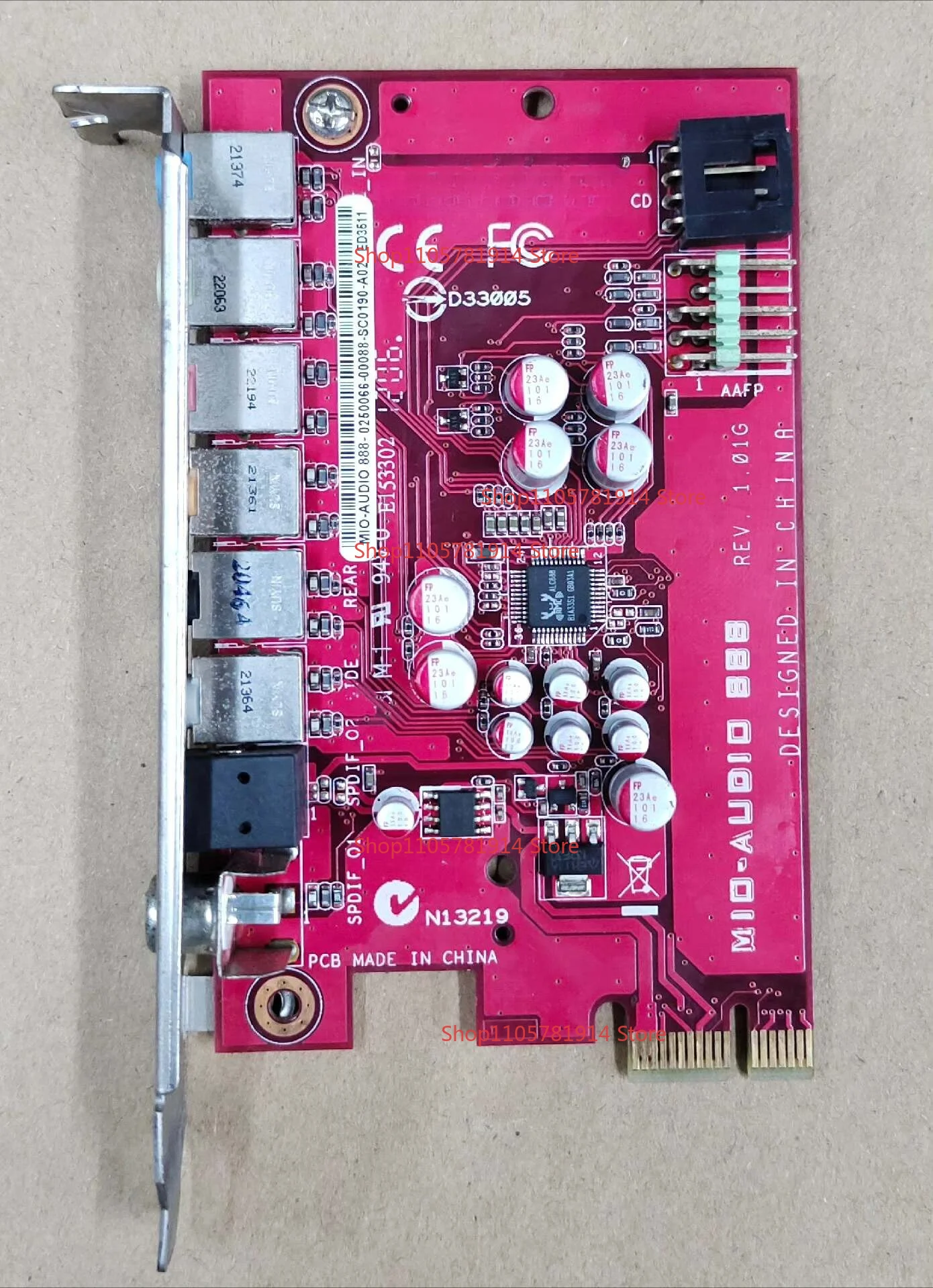 For ASUS MIO-AUDIO 888 Dedicated MIO Interface Sound Card 7.1 Surround Audio, Fiber Coaxial S/PDIF Output