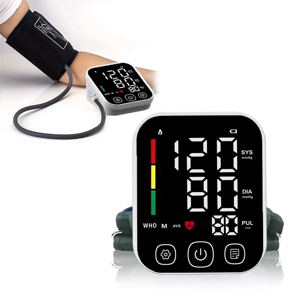 Tensiómetro Digital Portátil Hublizer, Monitor de Frecuencia Cardíaca Recargable, Monitor de Presión Arterial de Brazo, Automático y Profesional