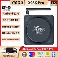 New X98K Pro Smart TV Box RK3566 Android 11.0 2.4G/5G Dual Wifi 1000M LAN BT5.0 4GB 32GB 8K 3D Media Player Set Top Box TV Box