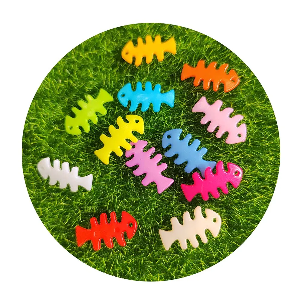 New Cute Mini Cartoon Fish Bone Flat Back Resin Fishbone Cabochons Scrapbooking DIY Jewelry Craft Decoration Accessories