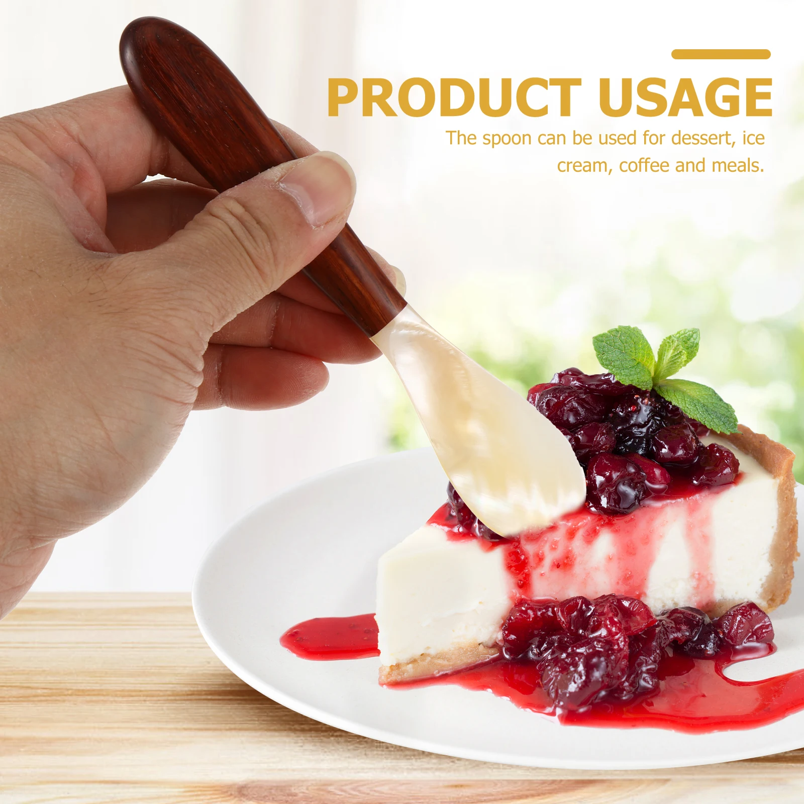 

2 pcs Shell Premium Dessert Coffee Stirring Spoon for Home Restaurant Use Long Time Practical Ice Cream Meal Spoon