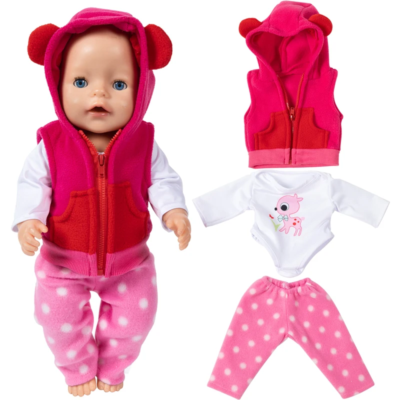 2023 New Lovely Doll Suit For 17 Inch Baby Doll 43cm Doll Clothes, Doll Accessories.