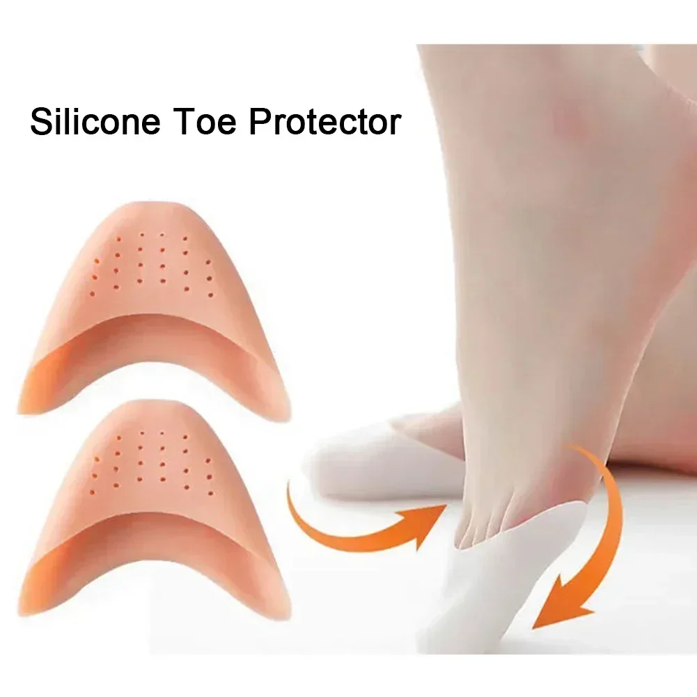 Comode protezioni per le dita dei piedi in silicone traspirante Cuscinetti per l'avampiede Danza Cura del piede Prevenzione del dolore al palmo anteriore Ammortizzazione morbida