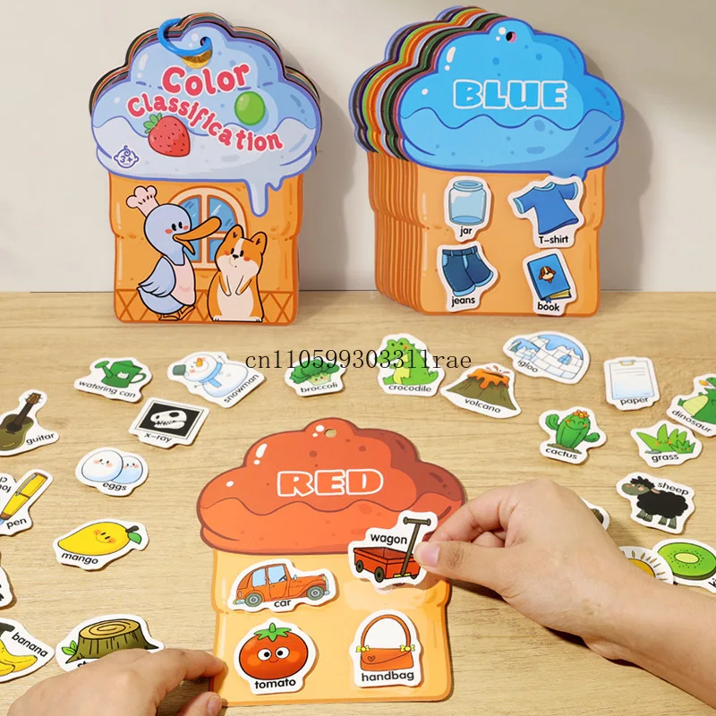 

Quiet Book Early Education Magic Sticker Color Digital Cognition Children's Puzzle Tear Pull Adhesive Book