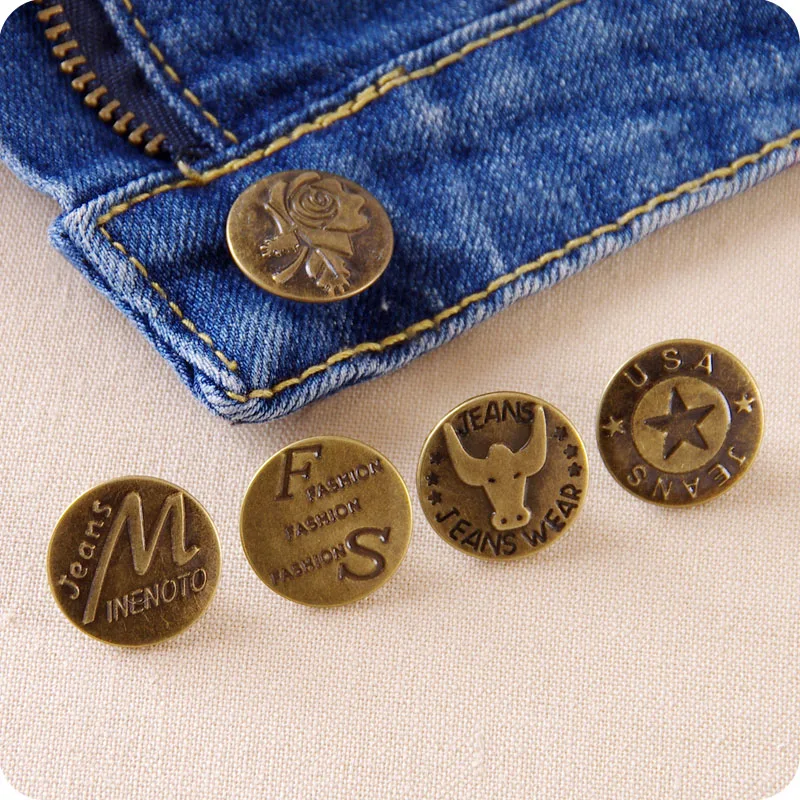 10pcs Bronze Fashion Metal Jeans Button Men and Women Denim Trousers Pants Buttons  for Clothing Sewing Accessories image 4