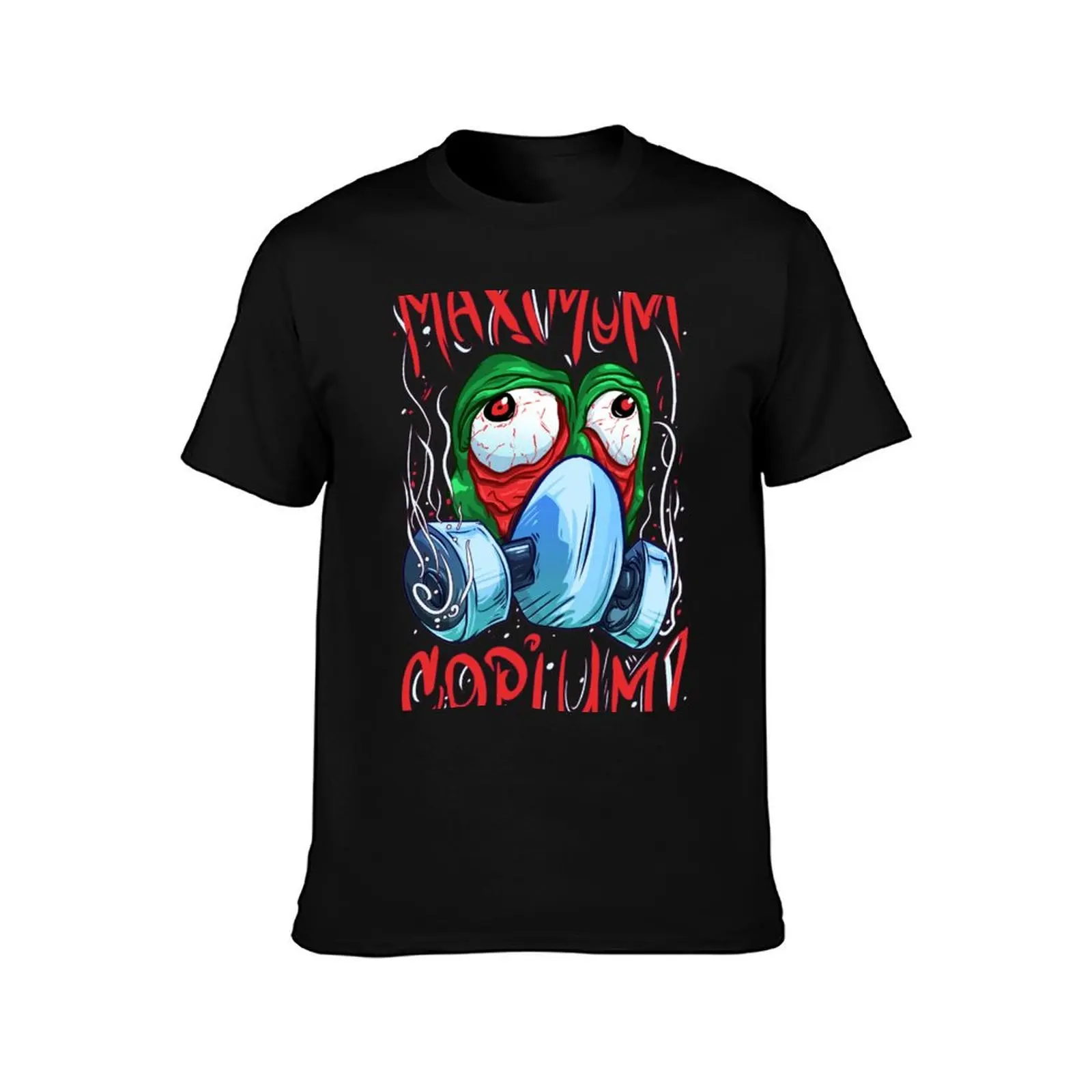 MAXimum Copium! Sad Green Frog Meme T-Shirt Trendy Print Short Sleeve T-Shirt