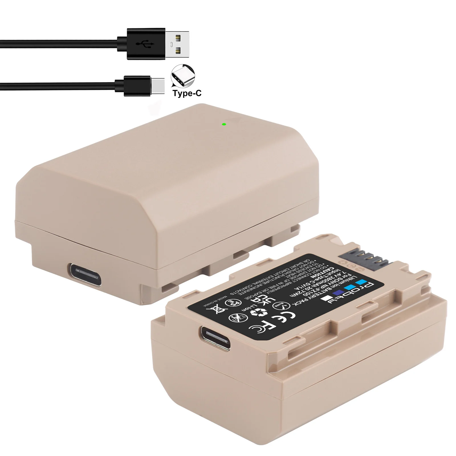 2800mAh NP-FZ100 NP FZ100 Battery with Type-C Charging Input for Sony Sony FX3, a1, a9, a9 II, a7R III, a7R IV, a7S III, a7 III