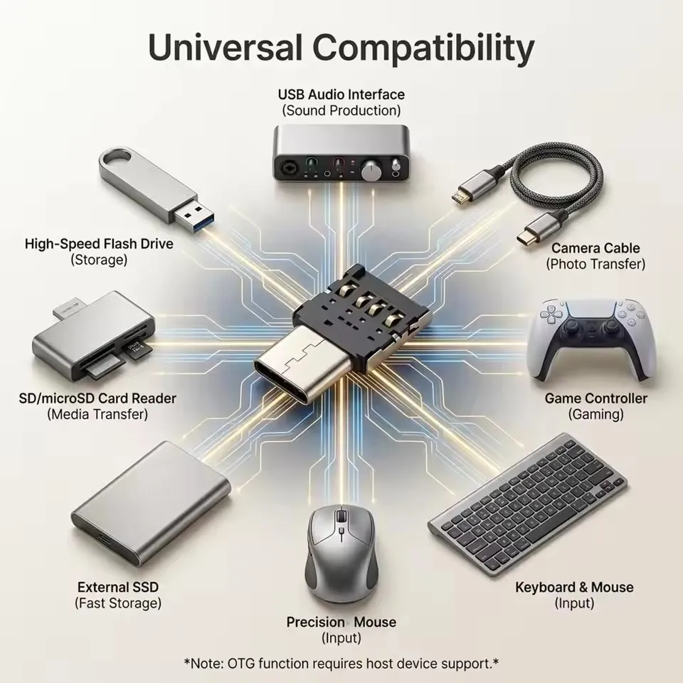 1-20PCS OTG Micro USB Type C Adapter USB-C Male to USB 2.0 Female Data Connector for Macbook Samsung Xiaomi Huawei Android Phone image 3