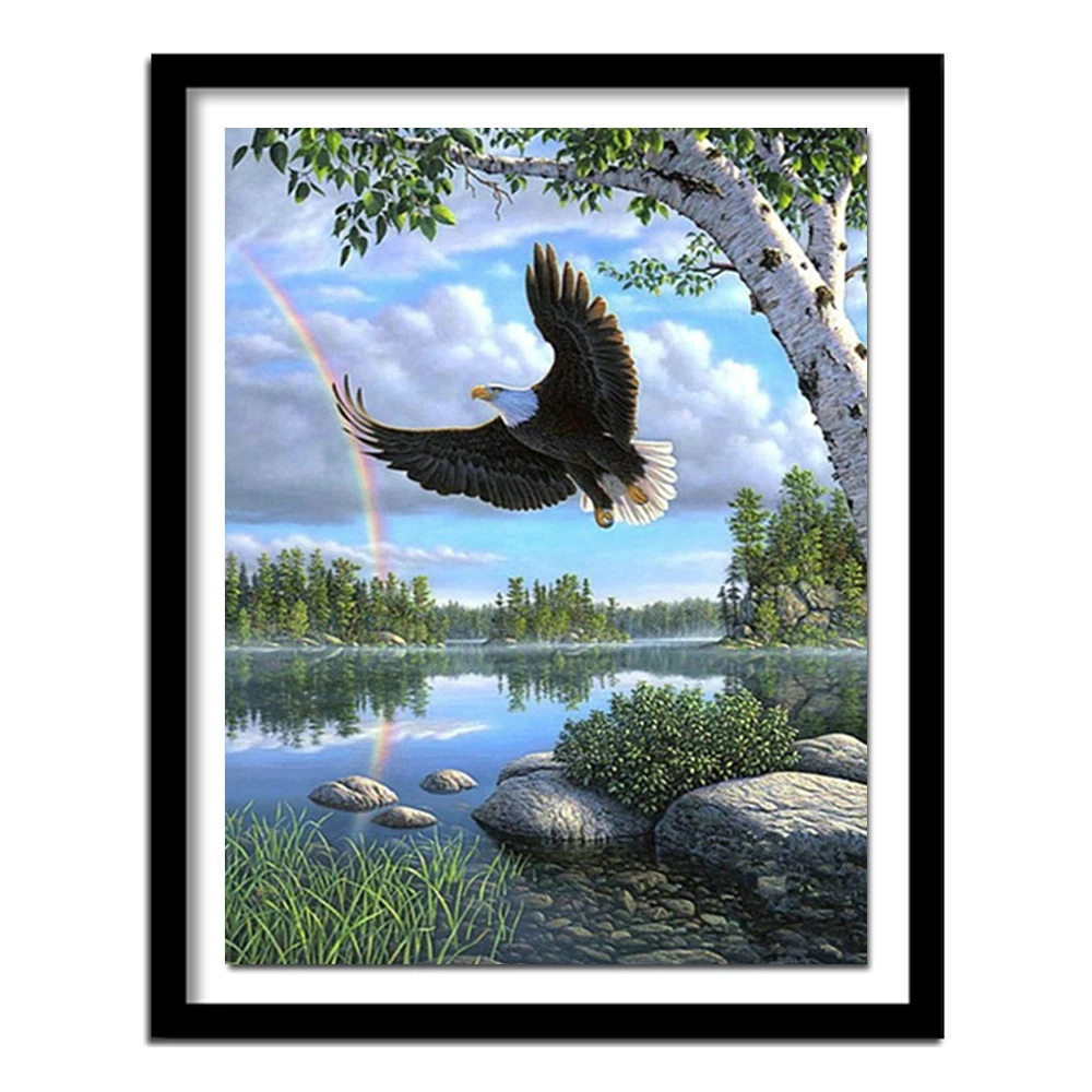 Diy Diamond Painting Crystal Animals Pattern Full Square Dill Cross Stitch Diamond Embroidery Rhinestone Eagle Flying Needlework