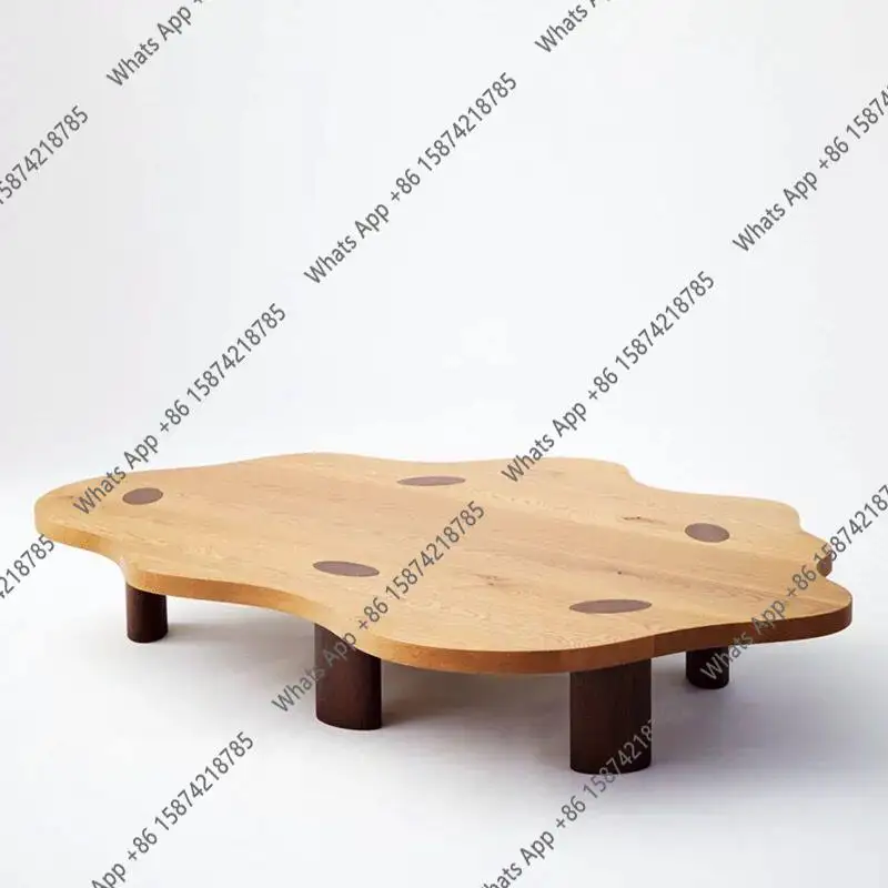 Medieval retro creative living room cloud coffee table designer personality irregular special-shaped solid wood tea table