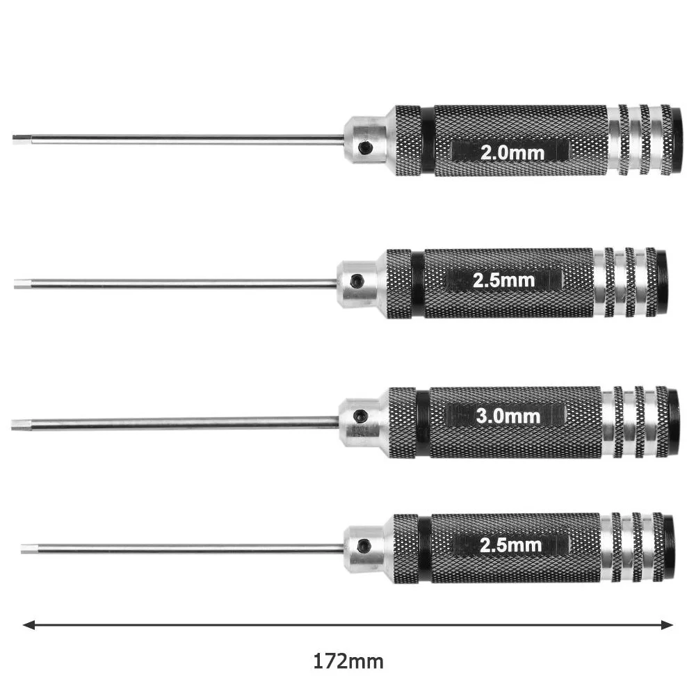 7 pçs titânio chapeamento mini precisão hex chave de fenda conjunto de ferramentas allen driver para rc helicóptero drone aeronaves modelo