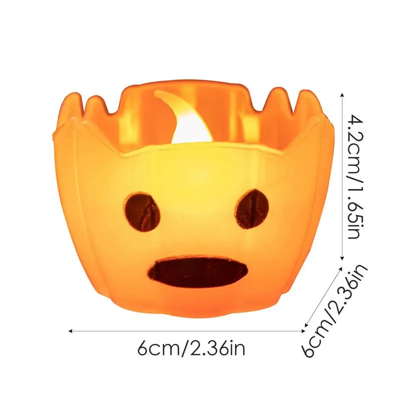 Flameless Battery Operated Holiday Pumpkin Candles, Small LED Tea Light, Decoração do partido