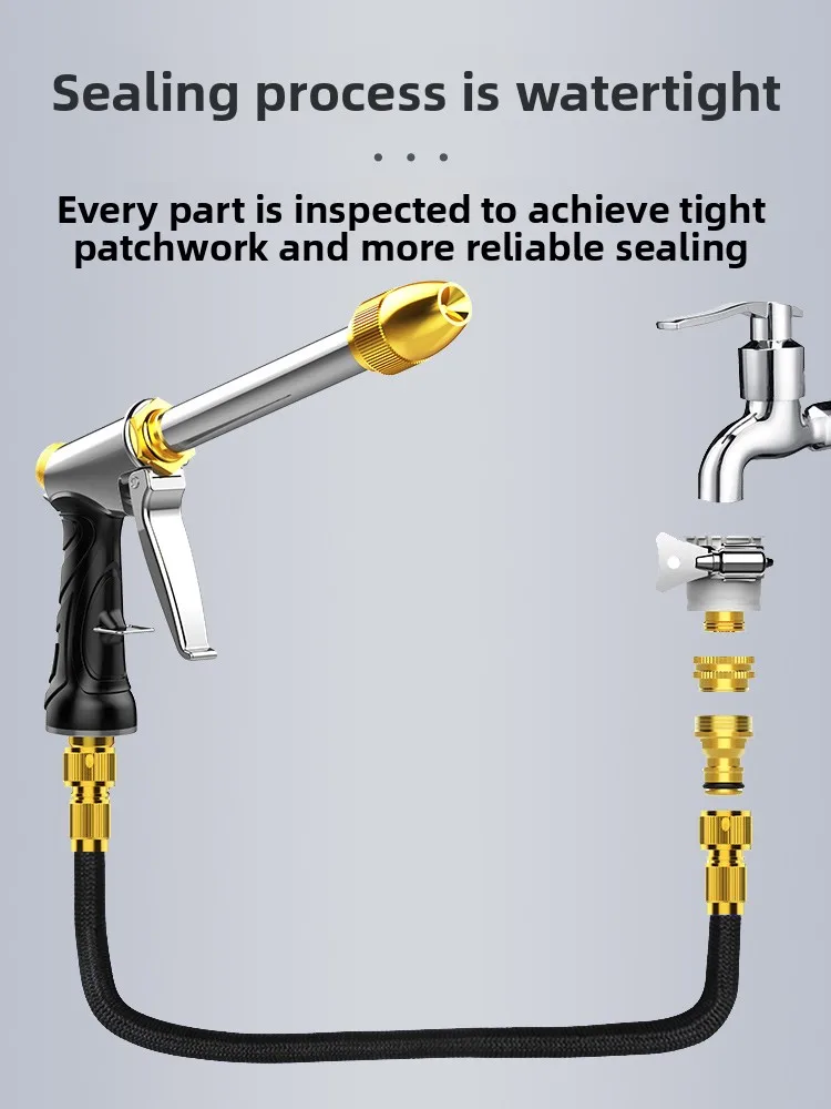 Telescopic water pipe high pressure car wash special household faucet watering flower antifreeze, explosion-proof and sun-proof