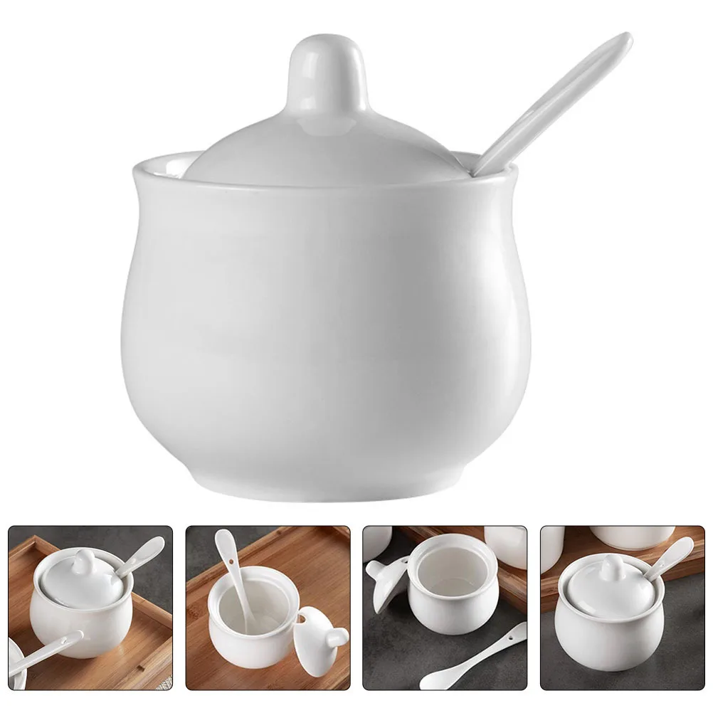 

1Set Ceramic Condiment Jar Kitchen Supply Decorative Pepper Jar Safe Material Tidy Storage for Salt Chili Pepper