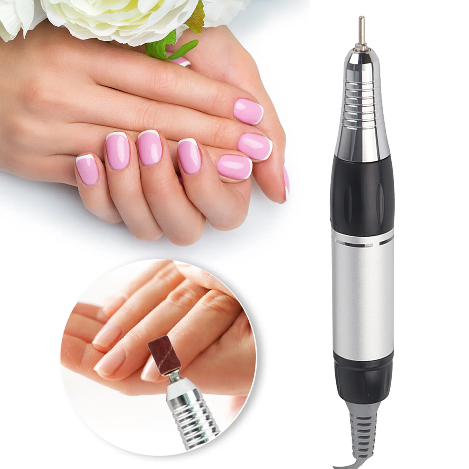 Elétrica Nail Art Pen broca para Manicure, Nail Arquivos, Handpiece, máquina de moagem, acessório, punho