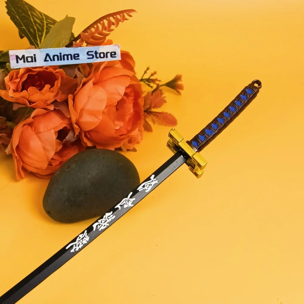 LLavero de Katana de Anime de 6 pulgadas, espada samurái Original, cuchillo de Metal Ninja, espada de tamaño Real, Katana japonesa, juguete para regalo afilado