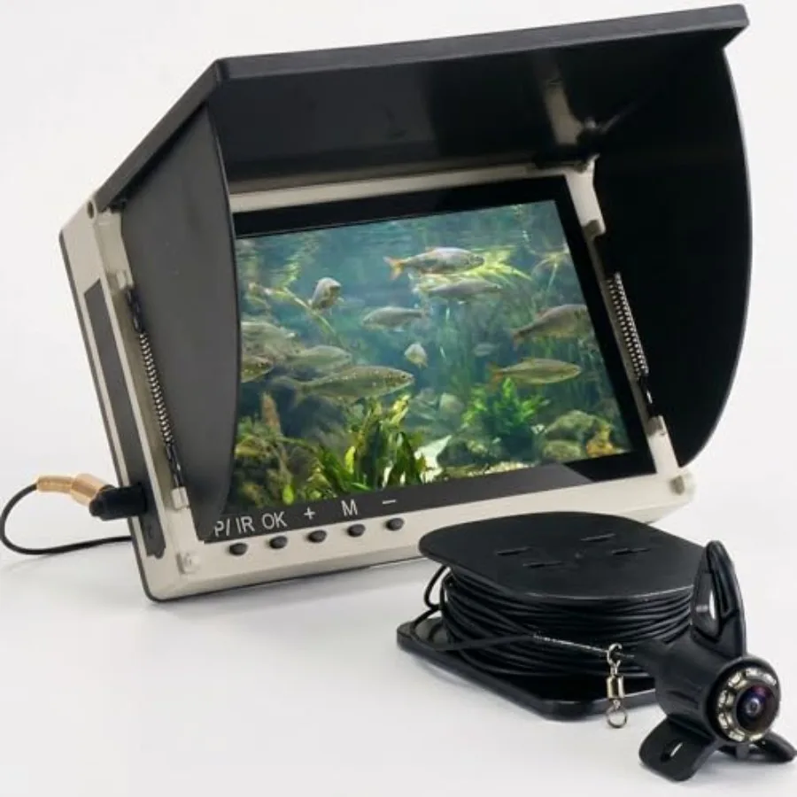 

Underwater Fishing Finder Camera for Sea Lake Boat Kayak: 220 Wide-Angle Lens, Portable, Waterproof, Black, Real-Time Fish Dete