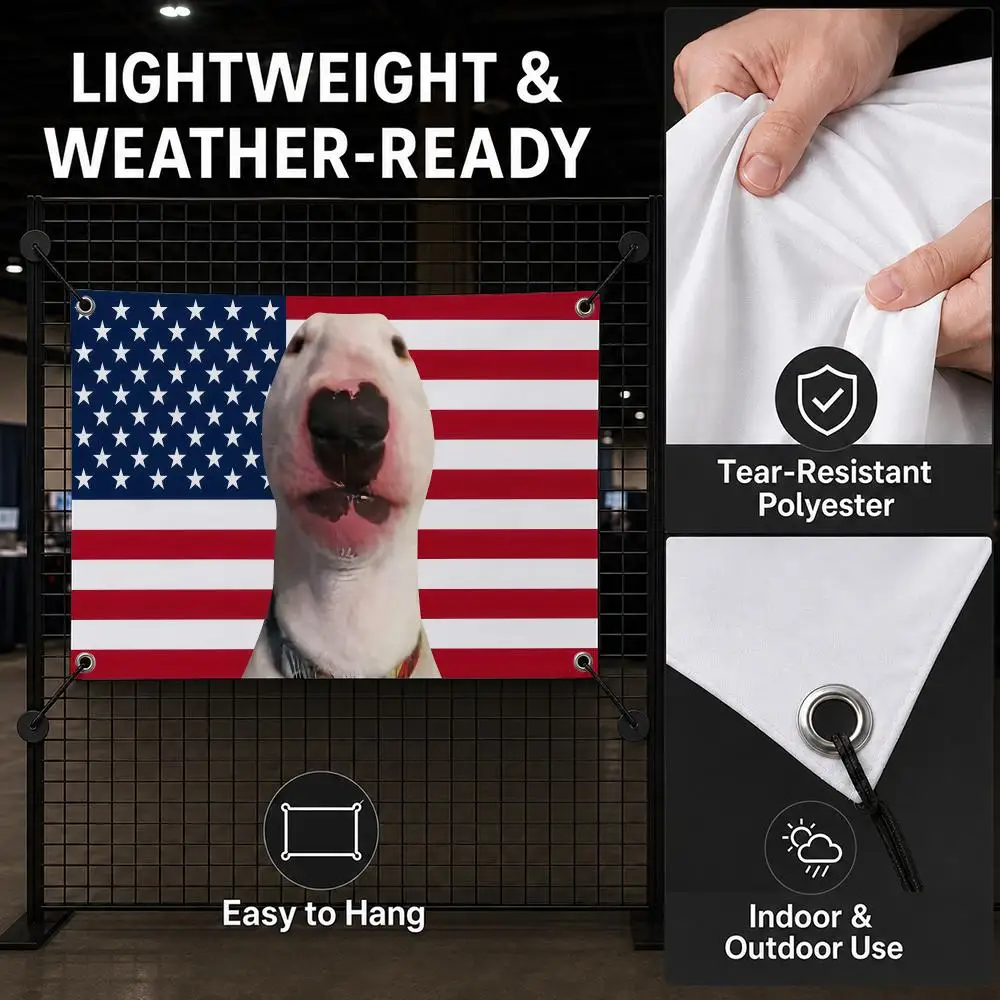 America Walter Dog Funny Flags Interior Wall Hanging Background Art Banner Bedroom Home Living Room Outdoor Party Decor