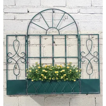 European Retro Wrought Iron Flower Rack, Fake Window, Balcony, Courtyard, Wall Decoration, Garden, Corridor, Plant Bonsai