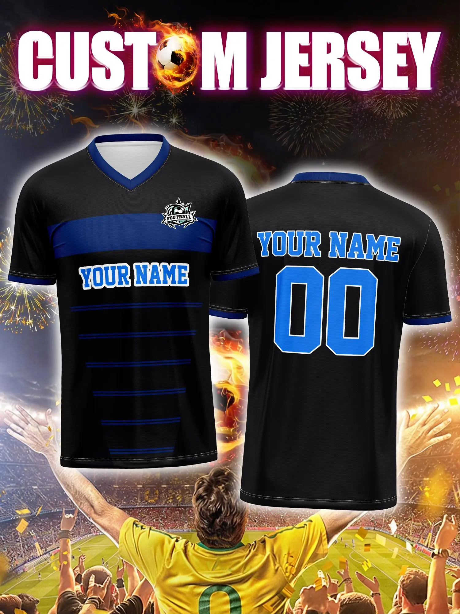 

Футбольная форма на заказ с индивидуальным изображением, номером и именем, быстросохнущая, влагоотводящая тренировочная экипировка