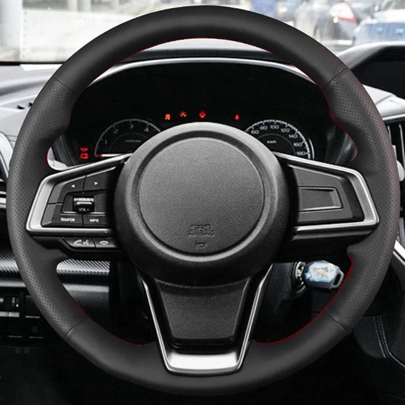 

Car Steering Wheel Cover Genuine Leather For Subaru Forester 2019 Ascent 2019 Crosstrek Auto steering wheel cover Car accessory