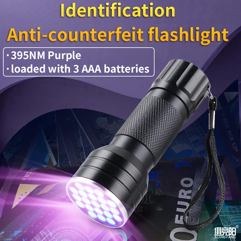 

JUJINGYANG Multi-Functional LED ULTRAVIOLET Scorpion Flashlight Used For Banknote Inspection Pet Clothing Food Fungus Detection