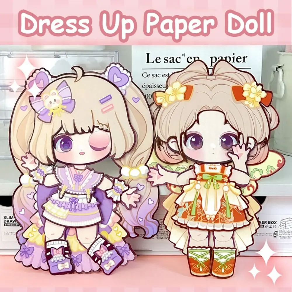 Anime Activity Books DIY Paper Puppet Toy Montessori Paper Quiet Book Toys Handmade Hand Ledger 3D Dress Up Paper Doll DIY