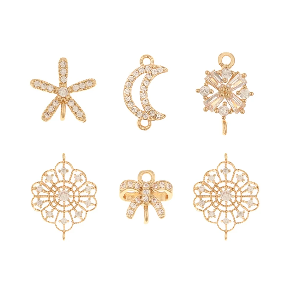 

Cordial Design 50Pcs Earring Accessories/Rhinestone Connector/Hand Made/Flower Shape/DIY CZ Charms/Jewelry Findings & Components