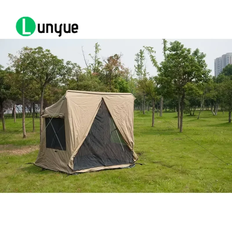 Waterproof Foldable Pop Up Camping Tent with Awning Quick Set 30s Outdoor Ground Shelter Portable Instant Setup for Hiking