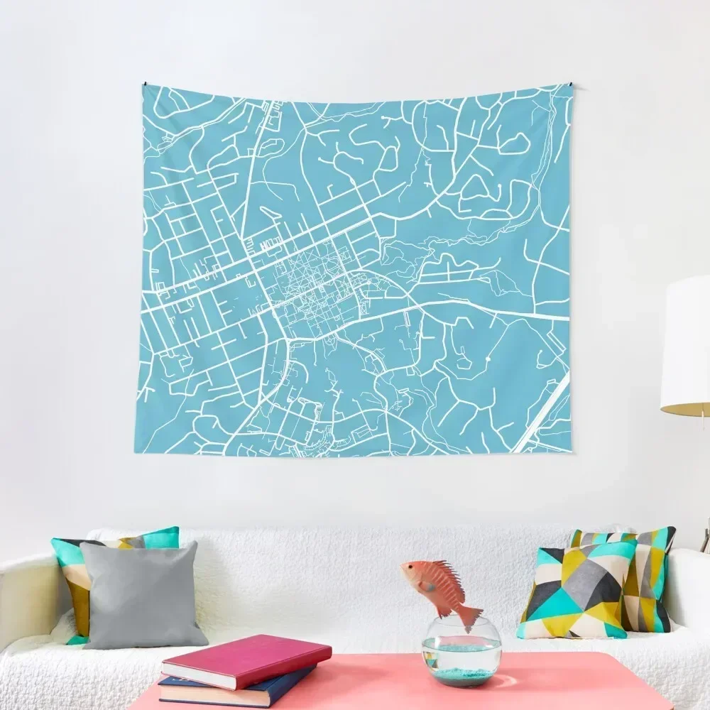 

Chapel Hill Map - Baby Blue Tapestry Cute Room Things Home Decor Accessories Tapestry