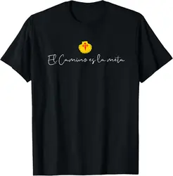 Camino De Santiago Gift El Camino Es La Meta St James Way T-Shirt Short Sleeve Casual 100% Cotton T Shirt