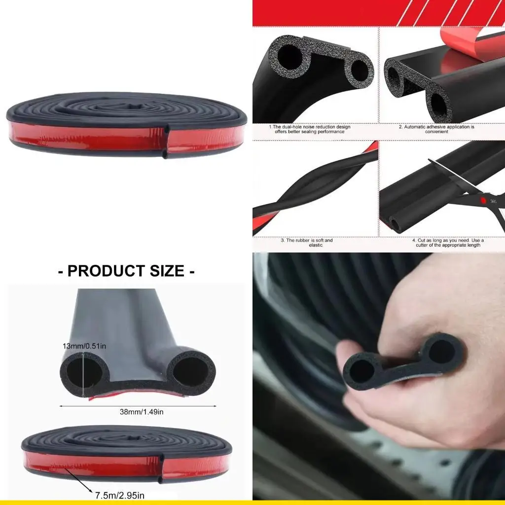 

SZCH 7.5m Tailgate Seal Rubber Strips Universal Anti Dust Waterproof for Vehicles