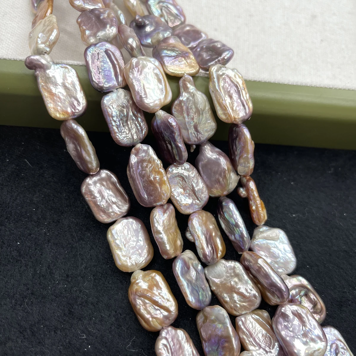 13x18mm Factory Wholesale Natural Freshwater Square Purple Baroque Loose Bead Making DIY Necklace Bracelet Jewelry Accessories