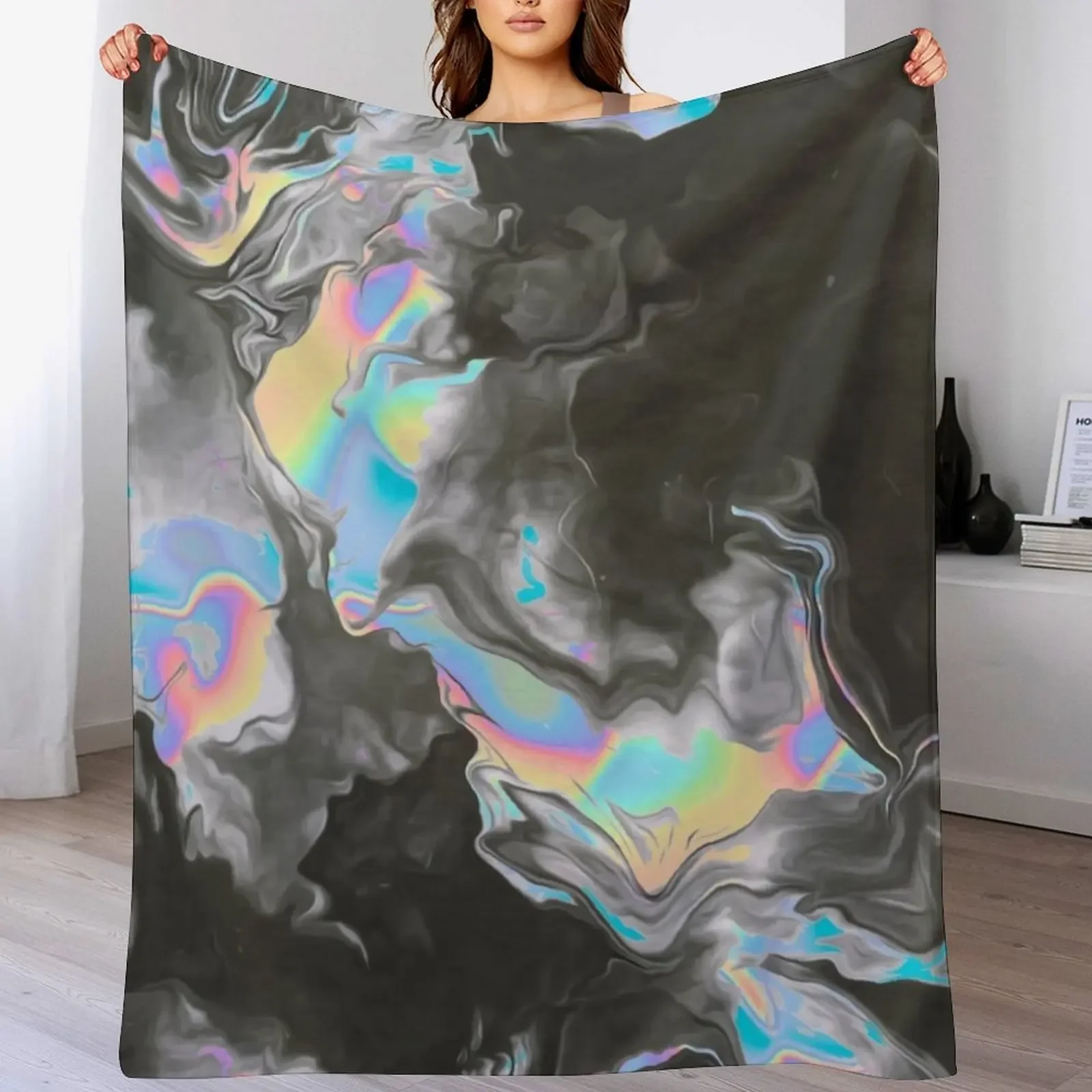 

New SPACE & TIME Throw Blanket Bed linens Flannel Fabric Summer Vintage Blankets
