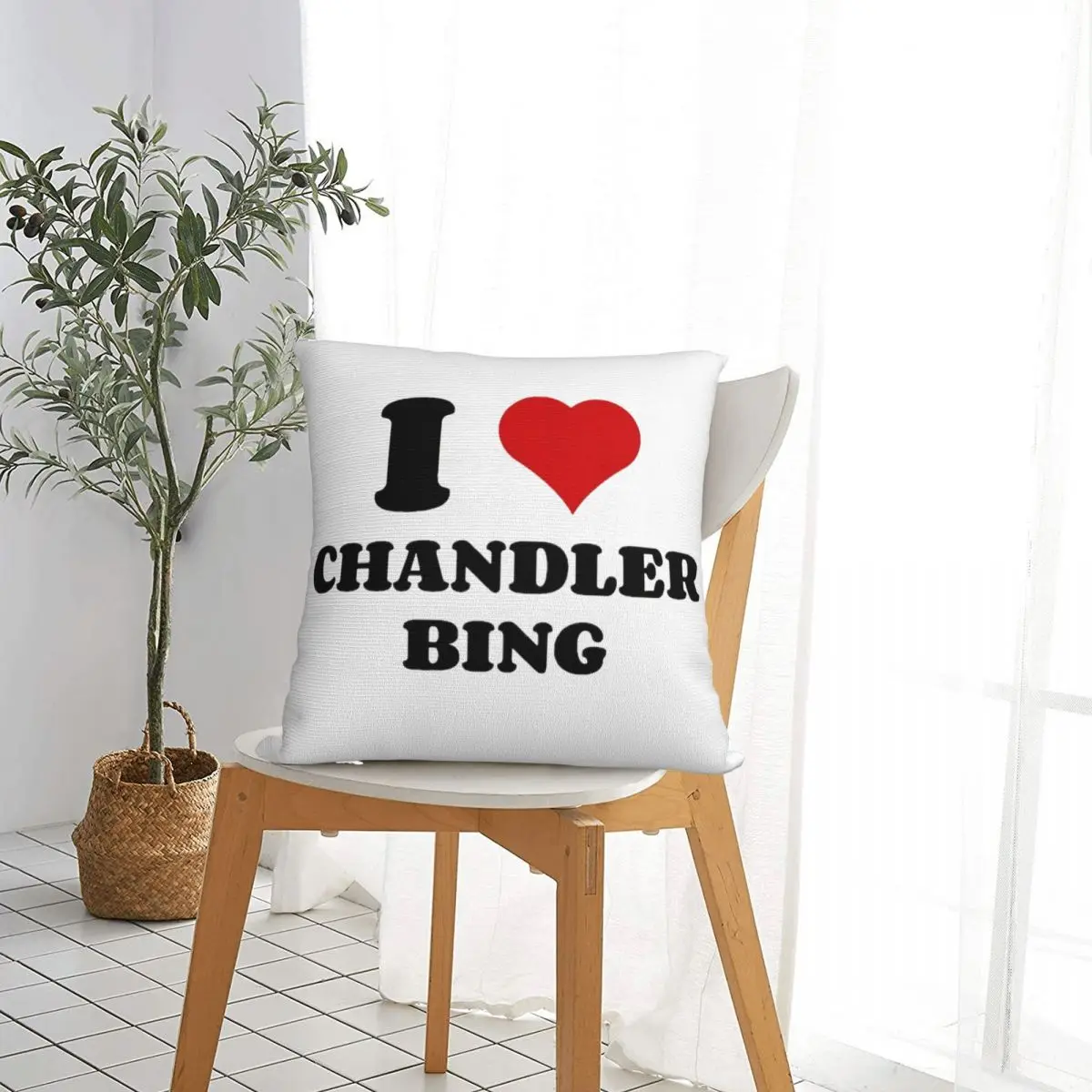 I Heart Chandler Bing Matthew Perry Square Pillow Case Throw Pillow Funny Cushion Covers